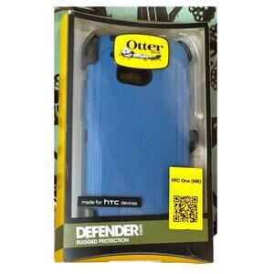 New Blue OtterBox Defender Series Case + Holster Belt Clip for HTC One M8